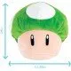 Super Mario 1-Up Mushroom Plush A green and white plush toy of a 1-Up Mushroom from Super Mario, shown from the front.