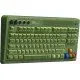 A tenkeyless mechanical keyboard featuring a green and black colour scheme inspired by the original Xbox with a large glowing Xbox button