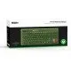 A tenkeyless mechanical keyboard featuring a green and black colour scheme inspired by the original Xbox with a large glowing Xbox button