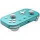 A small turquoise wireless gamepad with a classic cross-shaped D-pad and offset analogue sticks