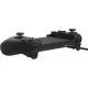 A black expandable mobile gaming controller with offset sticks and a central slot for a smartphone