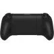 A black expandable mobile gaming controller with offset sticks and a central slot for a smartphone