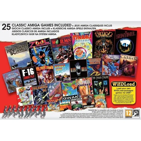 THEA500 Mini Amiga 500 A1200 Replica Retro Games THEA500 Mini console replica with the included 2-button mouse and 8-button gamepad