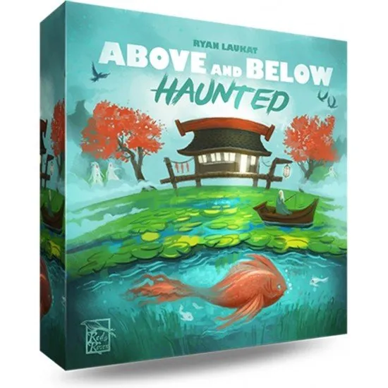 Whimsical stilt houses on azure lakes with wooden ghost tokens and new cave adventure cards