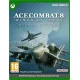 An Xbox game case displaying an advanced tactical fighter jet banking hard through dense storm clouds while firing a missile into a blazing sky