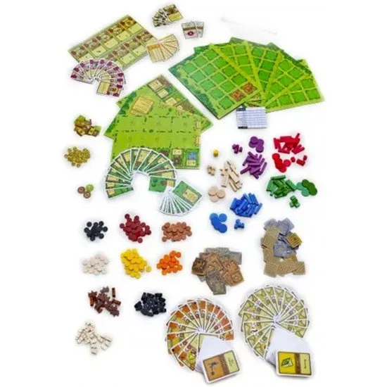 Agricola board game box art showing a rural farming scene with wooden playing pieces