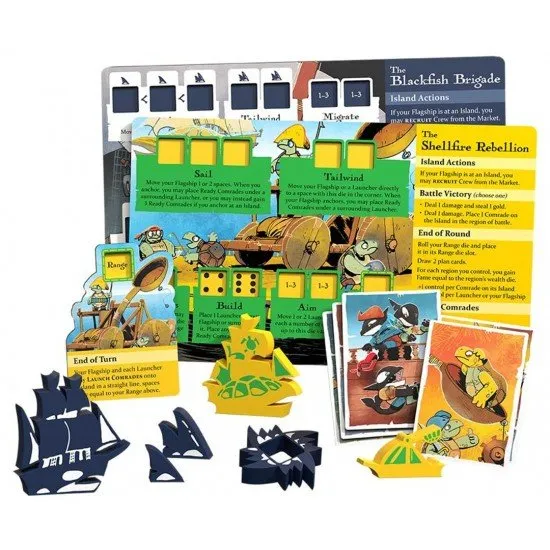 Ahoy Rivals and Renegades expansion box featuring the Blackfish Brigade orcas and Shellfire Rebellion turtles
