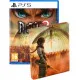 PlayStation 5 game case and Launch Edition collectibles for A.O.T. 3 showing the SteelBook and ICONART print