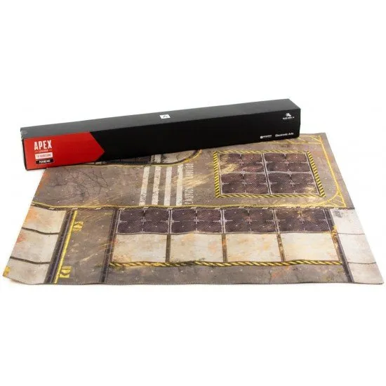 Apex Legends The Board Game Playing Mat Glass Cannon Unplugged Accessory Apex Legends The Board Game Playing Mat showing the double-sided neoprene mat with hexagonal grid and two different landscapes