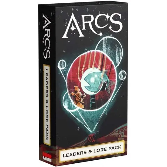 A pack of illustrated cards for the Arcs board game featuring various alien leaders and mysterious galactic relics