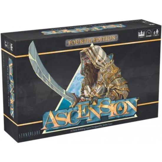Ascension 4th Edition game components including the premium game board and beautifully illustrated anniversary edition cards