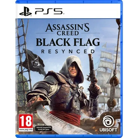 Edward Kenway standing on the deck of the Jackdaw with a backdrop of a tropical Caribbean island and stormy seas