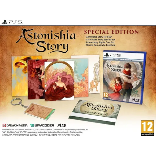 PlayStation 5 game case for Astonishia Story Special Edition showing Lloyd von Reuental and fantasy party members