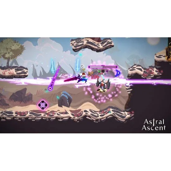 The box art for Astral Ascent Stellar Edition - Collector's Edition on Nintendo Switch, showing a pixel art character ready for combat against a fantasy background.
