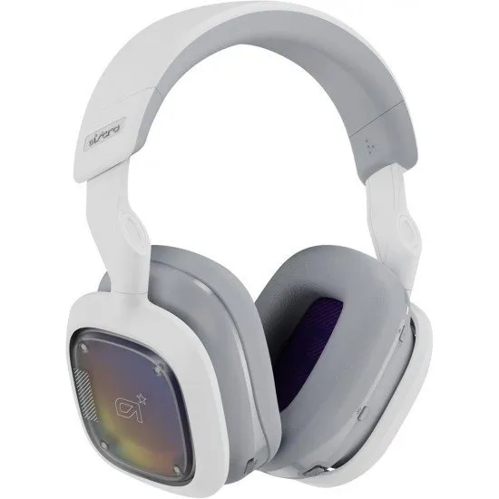 Astro A30 Wireless Headset White A white Astro A30 wireless gaming headset with an over-ear design.