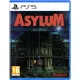 PlayStation 5 game case for Asylum showing the decaying facade of the Hanwell Mental Institute