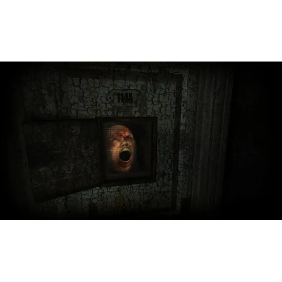 PlayStation 4 game case for Asylum showing the decaying facade of the Hanwell Mental Institute