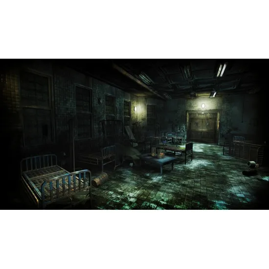 PlayStation 4 game case for Asylum showing the decaying facade of the Hanwell Mental Institute