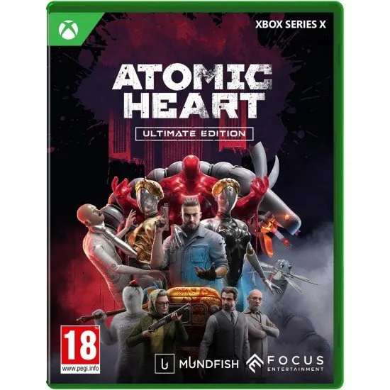 Atomic Heart Ultimate Edition Xbox Series X case featuring futuristic Soviet robots