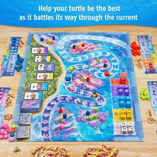Australis board game box featuring East Australian Current underwater marine ecosystem artwork with fish coral and sea turtles