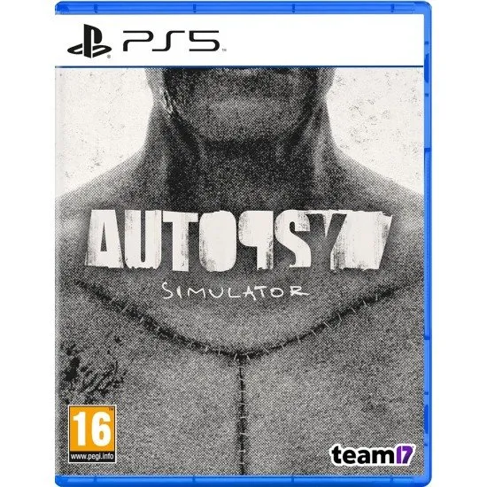 Autopsy Simulator Dead Memories PS5 box art showing a pathologist working on a body in a dark, atmospheric room