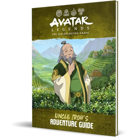 Avatar Legends RPG Uncle Iroh's Adventure Guide campaign expansion book cover featuring Iroh and Jasmine Island Avatar artwork