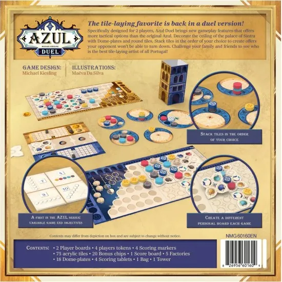 Azul Duel board game - strategic tile-drafting game for two players