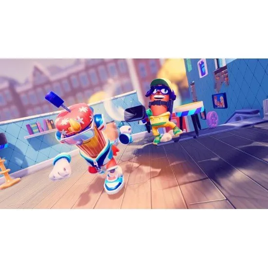 A team of Bandits evading a giant hammer trap on the Switch 2 screen