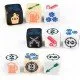 A collection of specialised dice, character cards, and tokens from the Bang! Dice series