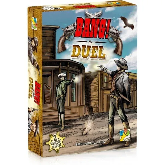 Bang! The Duel box cover art showing two gunslingers facing off in a Western town street