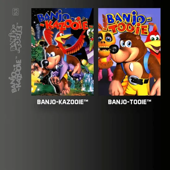 Evercade game box for Banjo-Kazooie Double Pack featuring Banjo and Kazooie in an updated 3D platforming scene