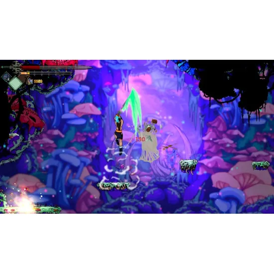 A Nintendo Switch game case showing a fierce warrior named Ren holding a glowing sword next to spectral animal spirits inside a dense fantasy forest