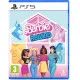 A PlayStation 5 game case showcasing a retro arcade cabinet surrounded by neon pink lights, classic dolls, and stylized pixel-art furniture