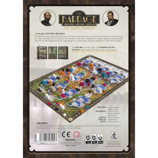 Barrage 5th Player Expansion Crowd Games Board Game Barrage 5th Player Expansion box art showing the new player components and game board segments