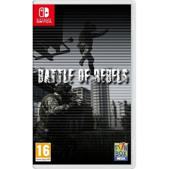 Battle of Rebels Switch The box art for the game Battle of Rebels on Switch, featuring a soldier in a futuristic helmet holding a weapon.