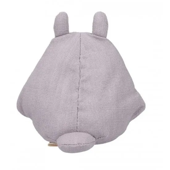 Big Totoro beanbag plush in grey with a unique Japanese style fabric texture and leaf on head