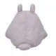 Big Totoro beanbag plush in grey with a unique Japanese style fabric texture and leaf on head