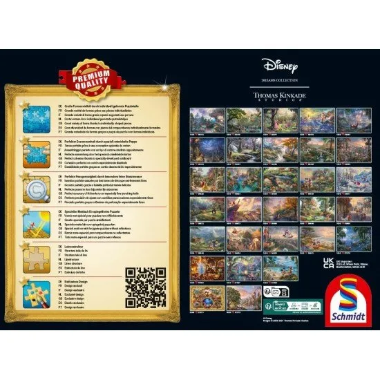 Thomas Kinkade Disney Beauty and the Beast 1000 piece jigsaw puzzle box featuring Belle and Beast in enchanted castle artwork