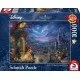 Thomas Kinkade Disney Beauty and the Beast 1000 piece jigsaw puzzle box featuring Belle and Beast in enchanted castle artwork