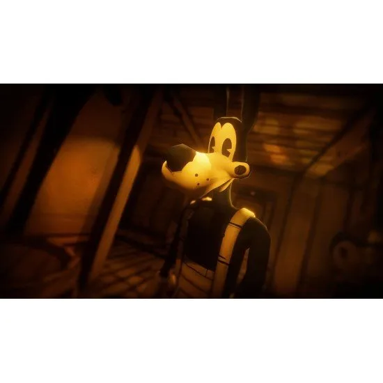 Bendy and the Ink Machine game cover showing the main character Bendy and the spooky ink-filled atmosphere