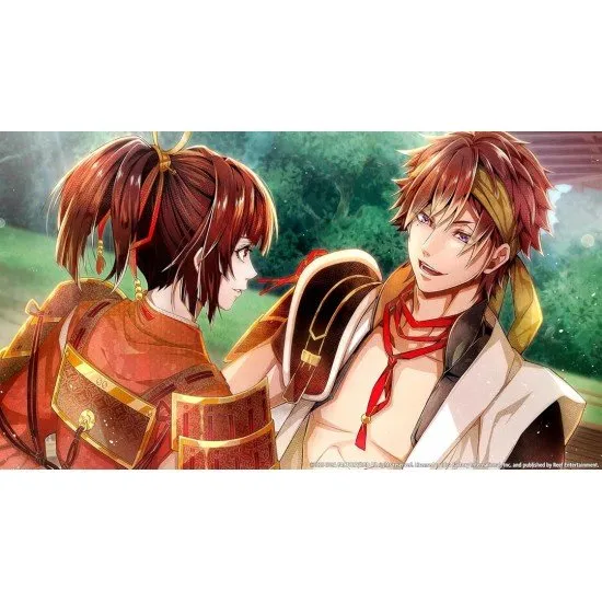 An elegant anime-style female warrior in traditional Japanese attire holding a katana