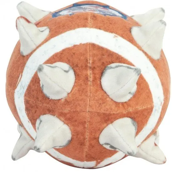 Soft plush replica of a spiked Blood Bowl ball with blood-stained details