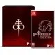 A premium Deluxe Edition collector box for BloodRayne on Nintendo Switch, surrounded by exclusive merchandise including an 80-page artbook, a soundtrack CD, stickers, and a two-sided poster