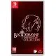 A Nintendo Switch game case featuring sleek, dark gothic artwork of the red-haired dhampir agent Rayne wielding her signature twin arm-blades