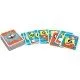 A collection of colourful and whimsical cartoon-style cards from the Bloops card game spread across a tabletop