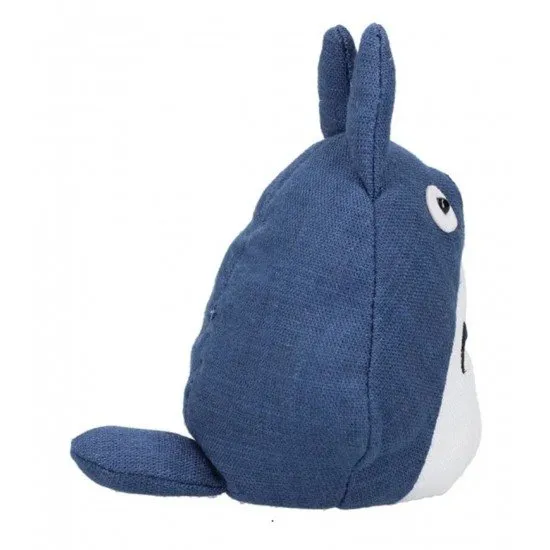 Medium Blue Totoro beanbag plush with a unique Japanese style fabric texture and white chest markings