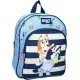 Bluey Jump into Fun 30cm backpack showing the popular cartoon character Bluey with a colorful, playful design