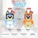 A soft and vibrant blue plush toy of the popular children's cartoon character Bluey with an attached red Ty heart tag