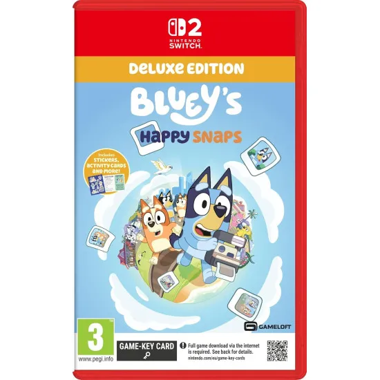 High-quality rendered scene of Bluey’s house and garden with Bingo holding a camera