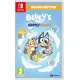 Bluey and Bingo at the riverbank with a camera, inspired by the episode Ice Cream